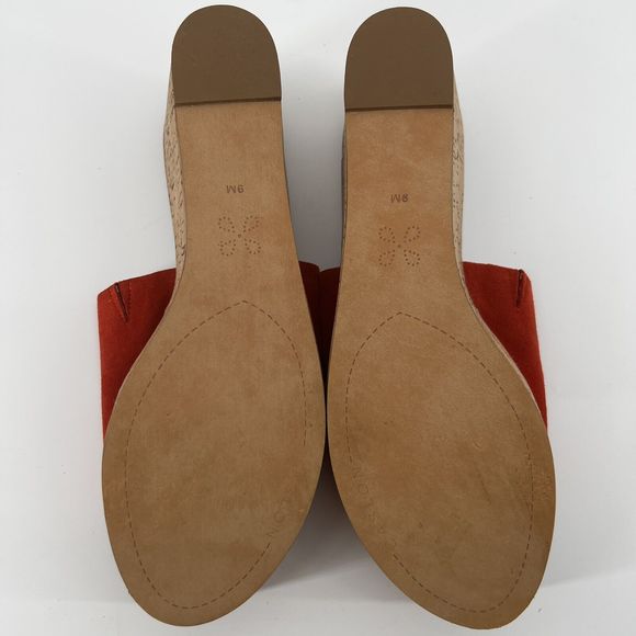 Caslon Terracotta Orange Suede Leather Cork Wedge Slide Sz 9 - Picture 11 of 13